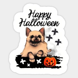 Halloween Season Ghost Puppy Pumpkin with Australian Cattle Dog Sticker